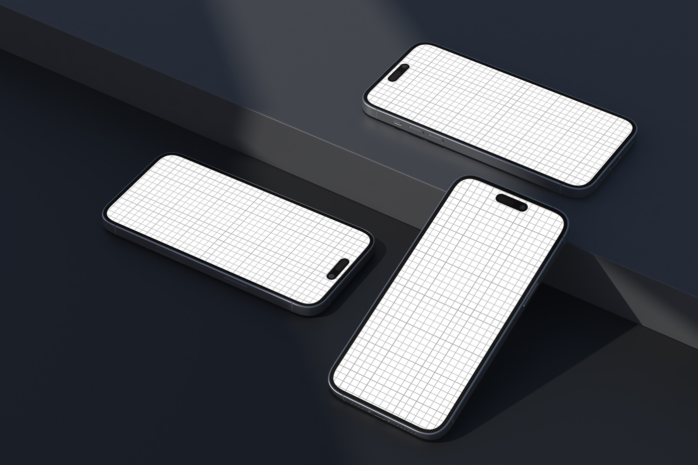 Dark mode phone mockups